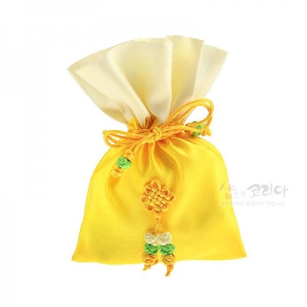 매듭주머니中 [황색계열] - 매듭으로 장식된 심플한 주머니