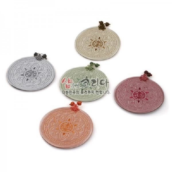 [소산당]누비컵받침연꽃-원형5종 - 예쁜 매듭과 누비가 특징인 제품