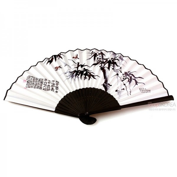 작은오죽선[검정대]-대나무 - 수려한 무늬와 그림이 예쁜 부채