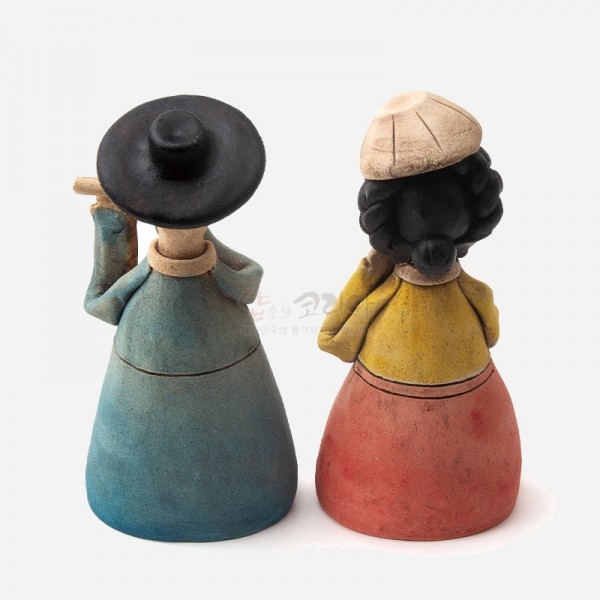 황토인형-선비와 어우동 - 황토로 구워내 채색한,도자기 기법의 전통인형