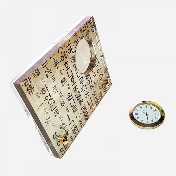 탁상용시계-한지 훈민정음 - 천연자개와 고급스러운 디자인
