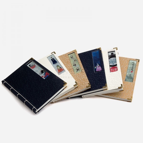 자개비단 오침노트-신윤복 칼춤 - 자개비단으로 만들어진 전통 수공예 오침노트