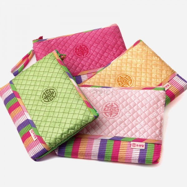 [소산당]누비수 색동파우치-[연두색] - 대한민국 누비 제품의 대표작입니다.