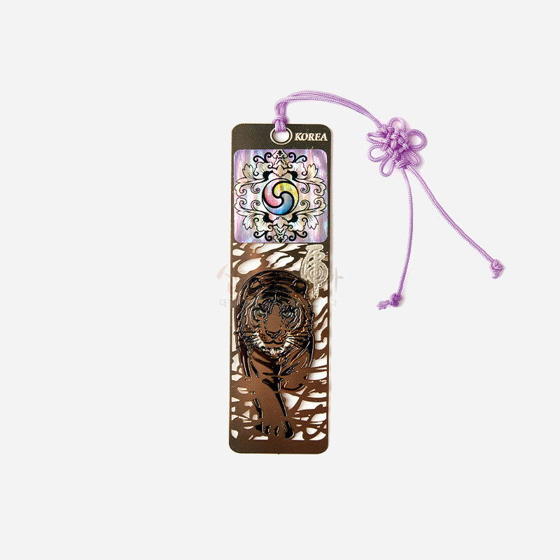 자개 책갈피-호랑이 - 화려하고 용맹한 호랑이와 자개로 다지인된 삼태극