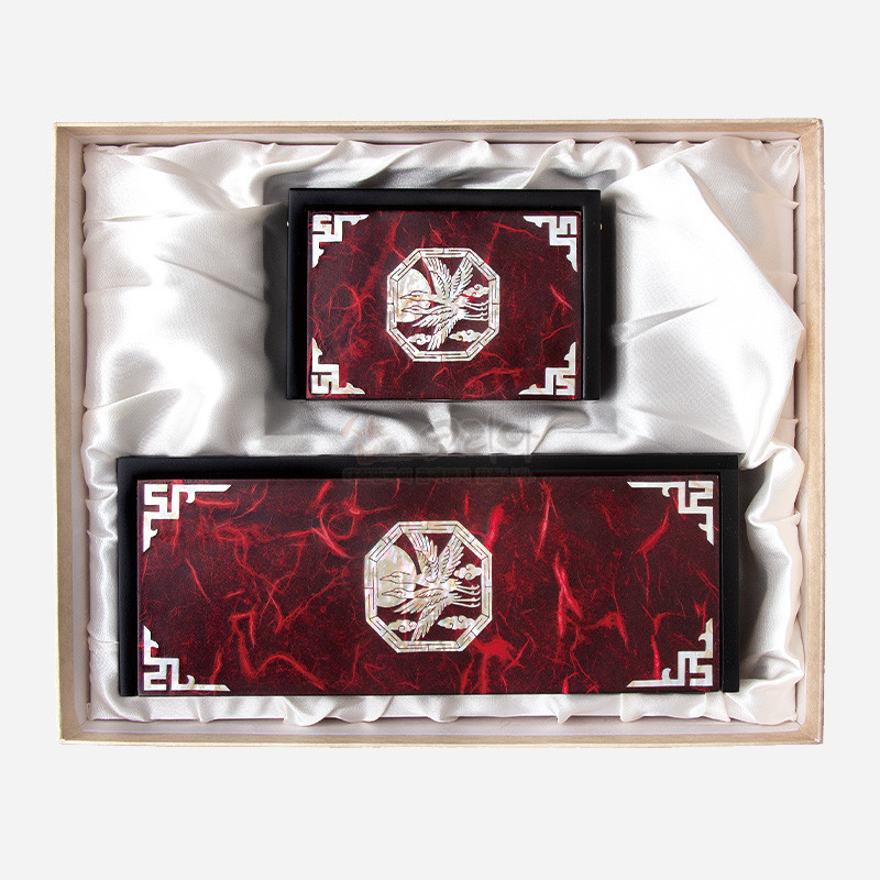 한지자동함세트-적학(필함,명함함)