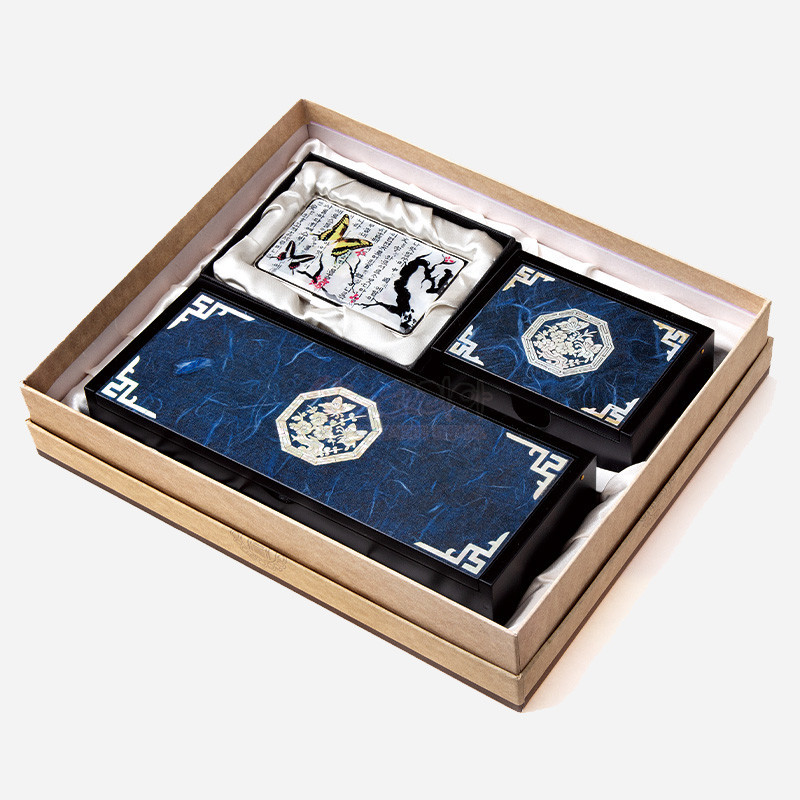 한지자동함세트-청매화(필함,명함함,명함케이스)