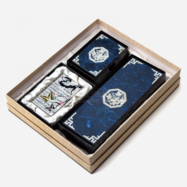 한지자동함세트-청매화(필함,명함함,명함케이스) - 고급스러운 한지와 자개의 조화