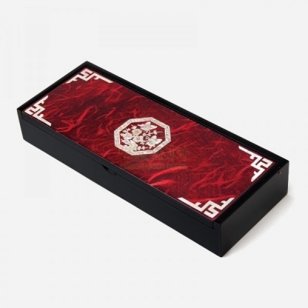 한지자동함세트-적매화(필함,명함함,명함케이스) - 고급스러운 한지와 자개의 조화