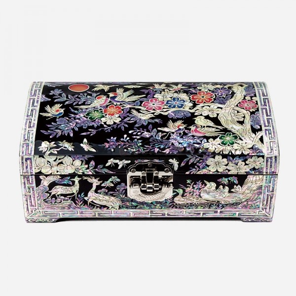 나전칠기 자개굴림보석함-화조