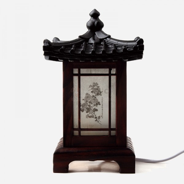 작은좌등-기와사군자 - 사각기와의 멋스러움과  나무로 섬세하게 깍아 만든 수작업 좌등