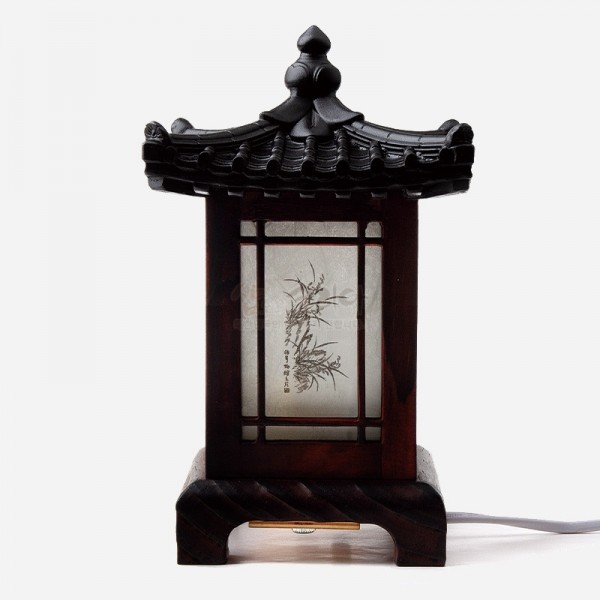 작은좌등-기와사군자 - 사각기와의 멋스러움과  나무로 섬세하게 깍아 만든 수작업 좌등