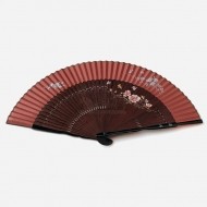 실크수공부채-목단(갈색)