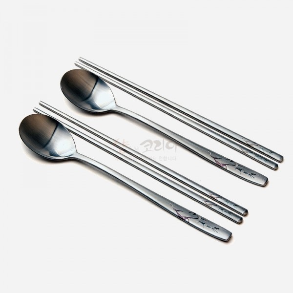 한국미 수저 2p세트-소나무 설경 - 