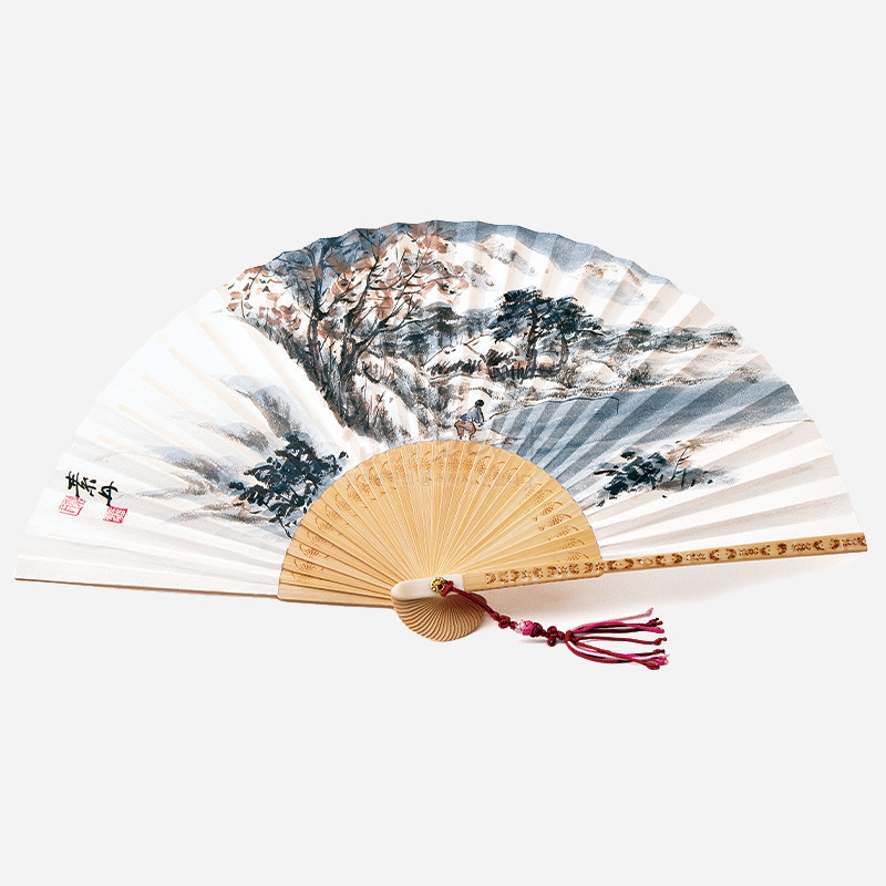 소단 홍현희 작 전통 접부채 - 겨울(합죽선)