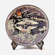 나전칠기 오브제-쟁반 정원속 쌍학