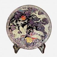 나전칠기 오브제-쟁반 송학의 정원