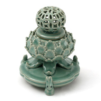 청자칠보투각향로