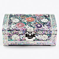 나전칠기 굴림자개 꽃나비보석함