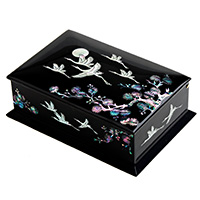 흑전 나전칠기 명함함 - 학