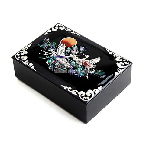 나전칠기 채색 창 명함함 - 송학 - 송학 디자인의 나전칠기 명함함