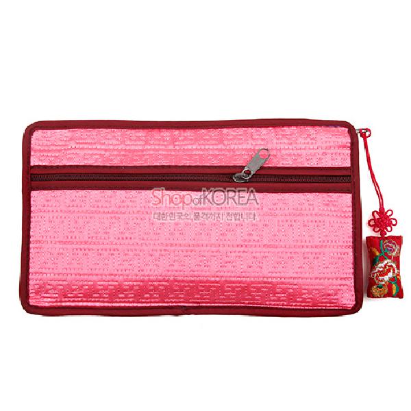 수사각파우치-연분홍 - 매듭이 예쁜 누비파우치