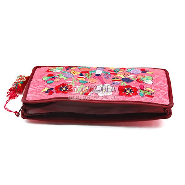 수사각파우치-연분홍 - 매듭이 예쁜 누비파우치