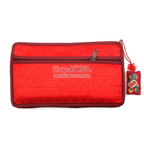 수사각파우치-적색 - 매듭이 예쁜 누비파우치