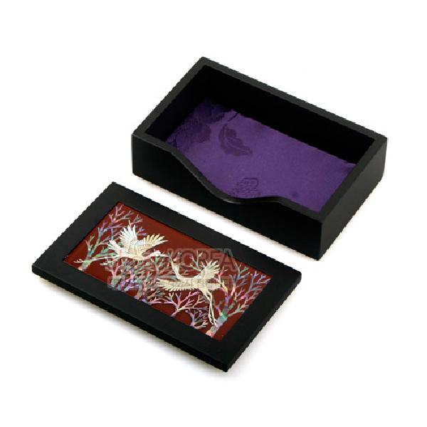 자수무광명함함-쌍학 - 은은한 멋과 입체감 있는 무광명함함