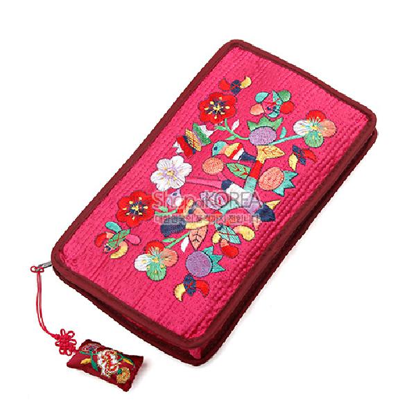 수사각파우치-분홍 - 매듭이 예쁜 누비파우치