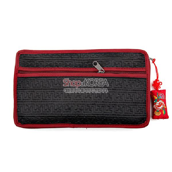 수사각파우치-흑색 - 매듭이 예쁜 누비파우치