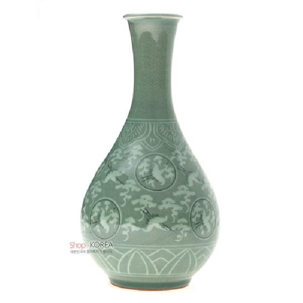 청자상감운학 주매병 세트 특대 - 고려 청자상감운학주문매병을 재현