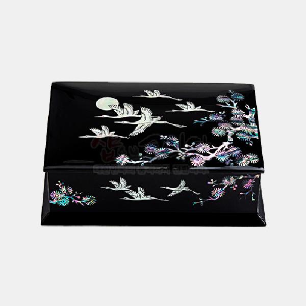 흑전 나전칠기 명함함 - 학