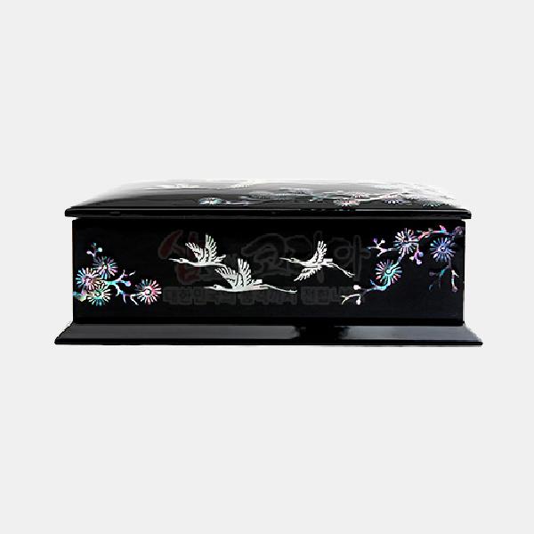 흑전 나전칠기 명함함 - 학 - 자개로 장식된 고급 명함함