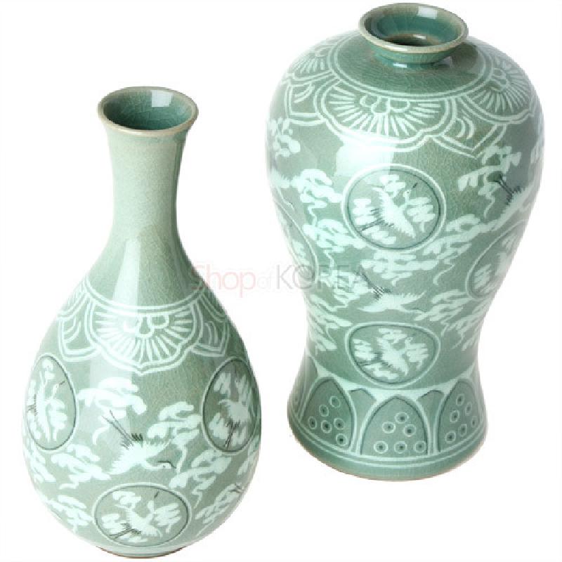 청자상감운학 주매병 세트 특대