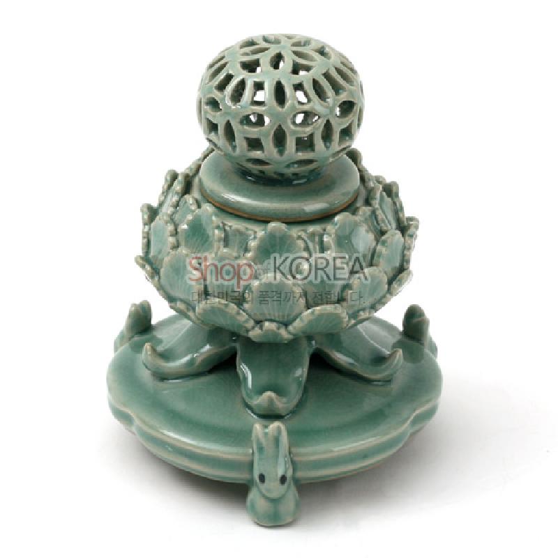 청자칠보투각향로