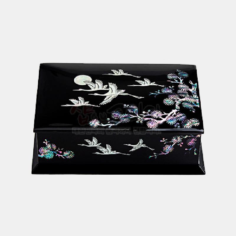 흑전 나전칠기 명함함 - 학